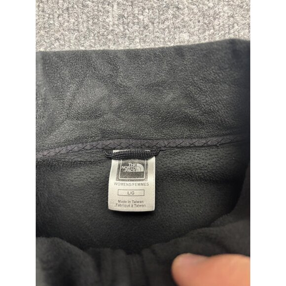 North Face Sweater Womens Large Black TKA 100 Fleece Quarter Zip Pullover - Picture 3 of 9